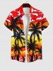 Coconut Tree Sea Dancer Ombre Sky Cloud Print Plus Size Matching Hawaii Beach Outfit For Couples -  
