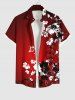 Floral Curve Butterfly Print Plus Size Matching Hawaii Beach Outfit For Couples -  