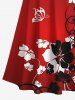 Floral Curve Butterfly Print Plus Size Matching Hawaii Beach Outfit For Couples -  