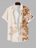 Peach Blossom Flower Branch Colorblock Print Plus Size Matching Hawaii Beach Outfit For Couples -  