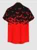 Costume D'Halloween en Blocs de Couleurs Chauve-souris Imprimé Grande Taille Deux Pièces - Rouge 