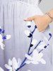 Peach Blossom Flower Branch Ombre Colorblock Print Plus Size Matching Hawaii Beach Outfit For Couples -  