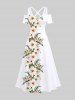 Tropical Leaf Hibiscus Flower Print Plus Size Matching Hawaii Beach Outfit For Couples -  