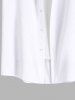 Plus Size Tropical Leaf Hibiscus Flower Print Buttons Pocket Hawaii Shirt For Men -  