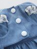 Pet's Pineapple Lace Trim Appliques Buttons Dress -  