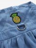 Pet's Pineapple Lace Trim Appliques Buttons Dress -  
