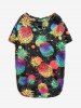 Pet's Pineapple Paint Splatter Print Hollow Out T-shirt -  