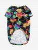 Pet's Pineapple Paint Splatter Print Hollow Out T-shirt -  