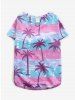 Pet's Tropical Coconut Tree Bubble Colorblock Print Hawaii T-shirt -  