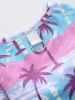 Pet's Tropical Coconut Tree Bubble Colorblock Print Hawaii T-shirt -  