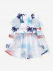 Pet's Coconut Tree Summer Letters Print Lace Trim Hawaii Top -  