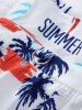 Pet's Coconut Tree Summer Letters Print Lace Trim Hawaii Top -  
