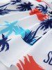 Pet's Coconut Tree Summer Letters Print Lace Trim Hawaii Top -  