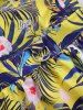 Pet's Tropical Leaf Flowers Print Lace Trim Hawaii Top -  