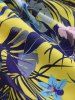 Pet's Tropical Leaf Flowers Print Lace Trim Hawaii Top -  