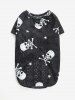 Pet's Skulls Print Hollow Out Breathable T-shirt -  