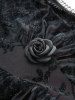 Robe Asymétrique Rose en Maille à Epaule Dénudée Grande Taille Ourlet à Volants - Rouge 2X | US 18-20