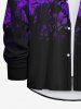 Halloween Costume Skull Rose Flower Tree Branch Galaxy Print Plus Size Matching Set For Couples -  