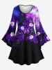 Halloween Costume Skull Rose Flower Tree Branch Galaxy Print Plus Size Matching Set For Couples -  