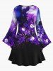 Halloween Costume Skull Rose Flower Tree Branch Galaxy Print Plus Size Matching Set For Couples -  