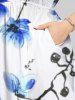 Peach Blossom Flower Branch Watercolor Print Plus Size Matching Hawaii Beach Outfit For Couples -  