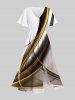 Curve Light Beam Ombre Colorblock Print Plus Size Matching Hawaii Beach Outfit For Couples -  