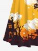 Maxi Robe Costume D'Halloween Crâne Arbre Imprimés Grande Taille - Multi-A S