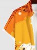 Chemise D'Halloween Boutonnée Crâne Arbre Imprimés avec Poche Grande Taille - Multi-A 2XL