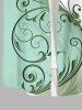 Plus Size Curved Line Floral Two Tone Print Hawaii Ombre Button Pocket Shirt For Men -  