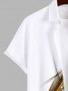 Plus Size Curve Light Beam Ombre Colorblock Print Buttons Pocket Hawaii Shirt For Men -  