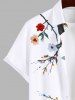 Colorful Watercolor Floral Leaf Branch Print Plus Size Matching Hawaii Beach Outfit For Couples -  