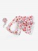 Pet's Flowers Print Bowknot Lace Trim Dress With Leash -  