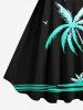 Plus Size Coconut Tree Sea Bird Print Hawaii Tank Dress -  