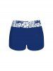 Tropical Leaf Hibiscus Flower Colorblock Print Boyleg Hawaii Tankini Swimsuit(Adjustable Shoulder Strap) -  