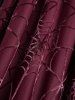 Plus Size Halloween Grommet Lace-up Spider Web Flocking Scalloped Lace Trim Velvet Tank Dress -  