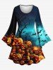 Halloween Costume Pumpkin Lantern Bat Moon Tree Print Plus Size Matching Set For Couples -  