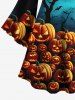 Halloween Costume Pumpkin Lantern Bat Moon Tree Print Plus Size Matching Set For Couples -  