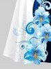 Plus Size Curve Floral Painting Splatter Print Hawaii Crisscross A Line Maxi Dress -  