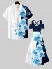 Plus Size Curve Floral Painting Splatter Print Hawaii Crisscross A Line Maxi Dress -  