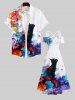 Plus Size Watercolor Floral Ink Painting Cat Print Hawaii Crisscross A Line Maxi Dress -  