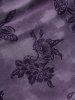 Plus Size Floral Butterfly Flocking Mesh Sun Buckle Lace Trim Ruched Ruffles Hooded Dress -  