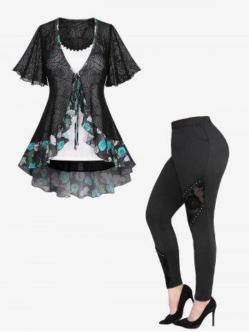 Patchwork lace leggings outlet