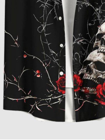 Halloween Costume Rose Flower Skulls Print Plus Size Matching Outfit For Couples