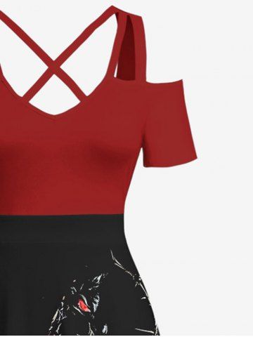 Halloween Costume Rose Flower Skulls Print Plus Size Matching Outfit For Couples