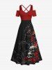 Halloween Costume Rose Flower Skulls Print Plus Size Matching Outfit For Couples -  
