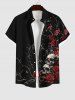 Halloween Costume Rose Flower Skulls Print Plus Size Matching Outfit For Couples -  