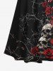 Halloween Costume Rose Flower Skulls Print Plus Size Matching Outfit For Couples -  