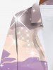 Plus Size Glitter Sparkling Star Ombre Cloud Print Hawaii Button Shirt For Men -  