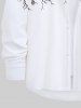 Plus Size Halloween Rose Flowers Skulls Print Buttons Long Sleeve Shirt For Men -  