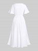 Plus Size Halloween Costume Rose Flowers Skulls Print Split Midi Dress -  